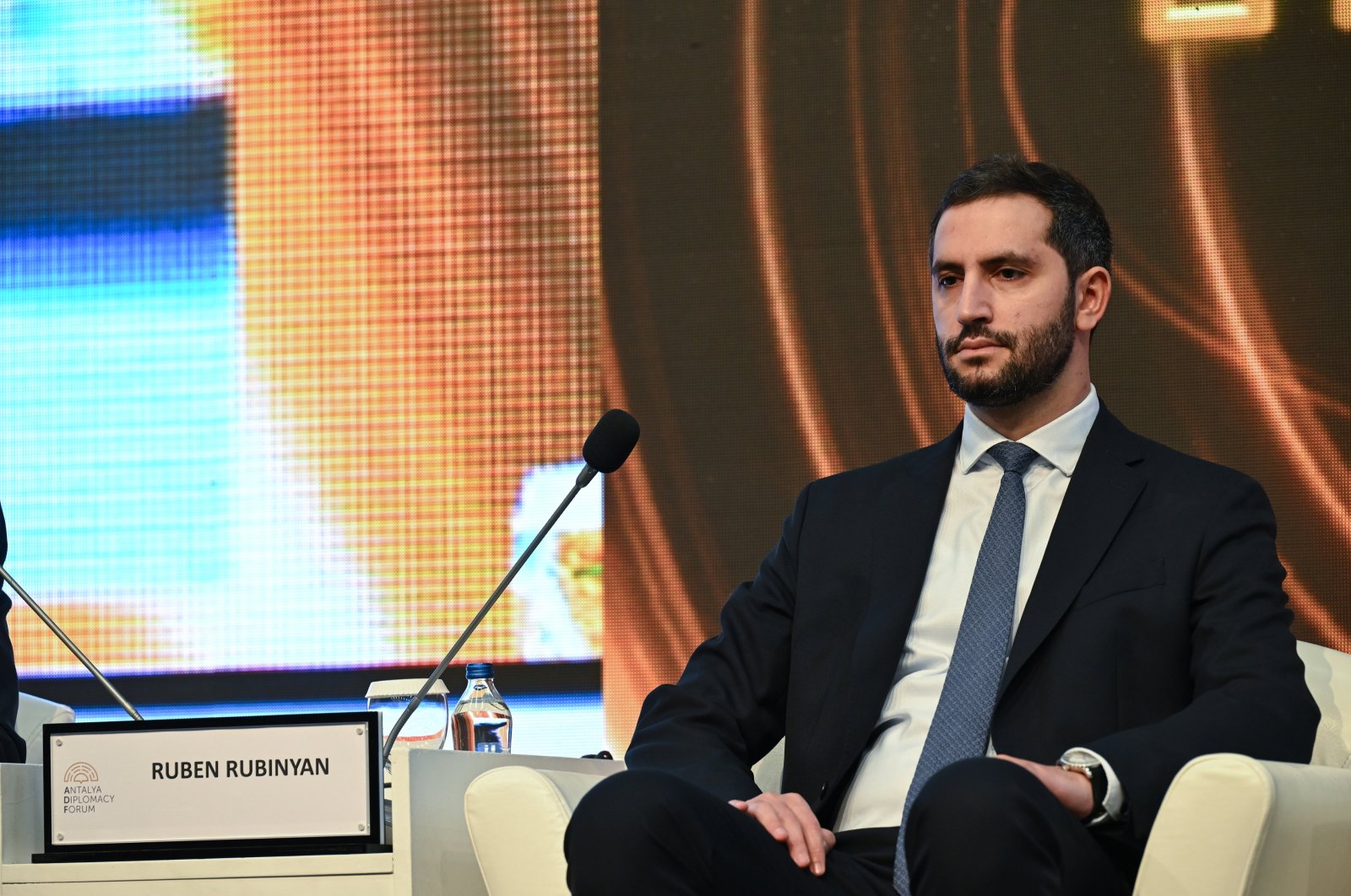 Ruben Rubinyan, deputy speaker of the Armenian Parliament and special representative, is seen at the Antalya Diplomacy Forum, Türkiye, March 1, 2024. (AA Photo)