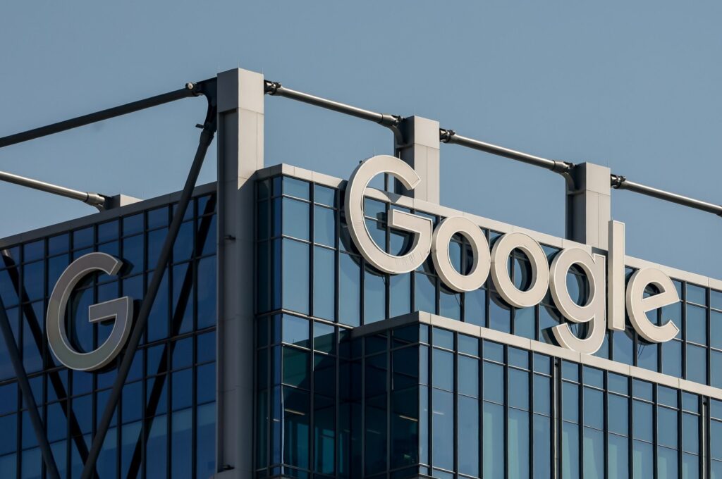 A Google business logo on a office building in midtown Atlanta, Georgia, U.S., Feb. 21, 2024. (EPA Photo)