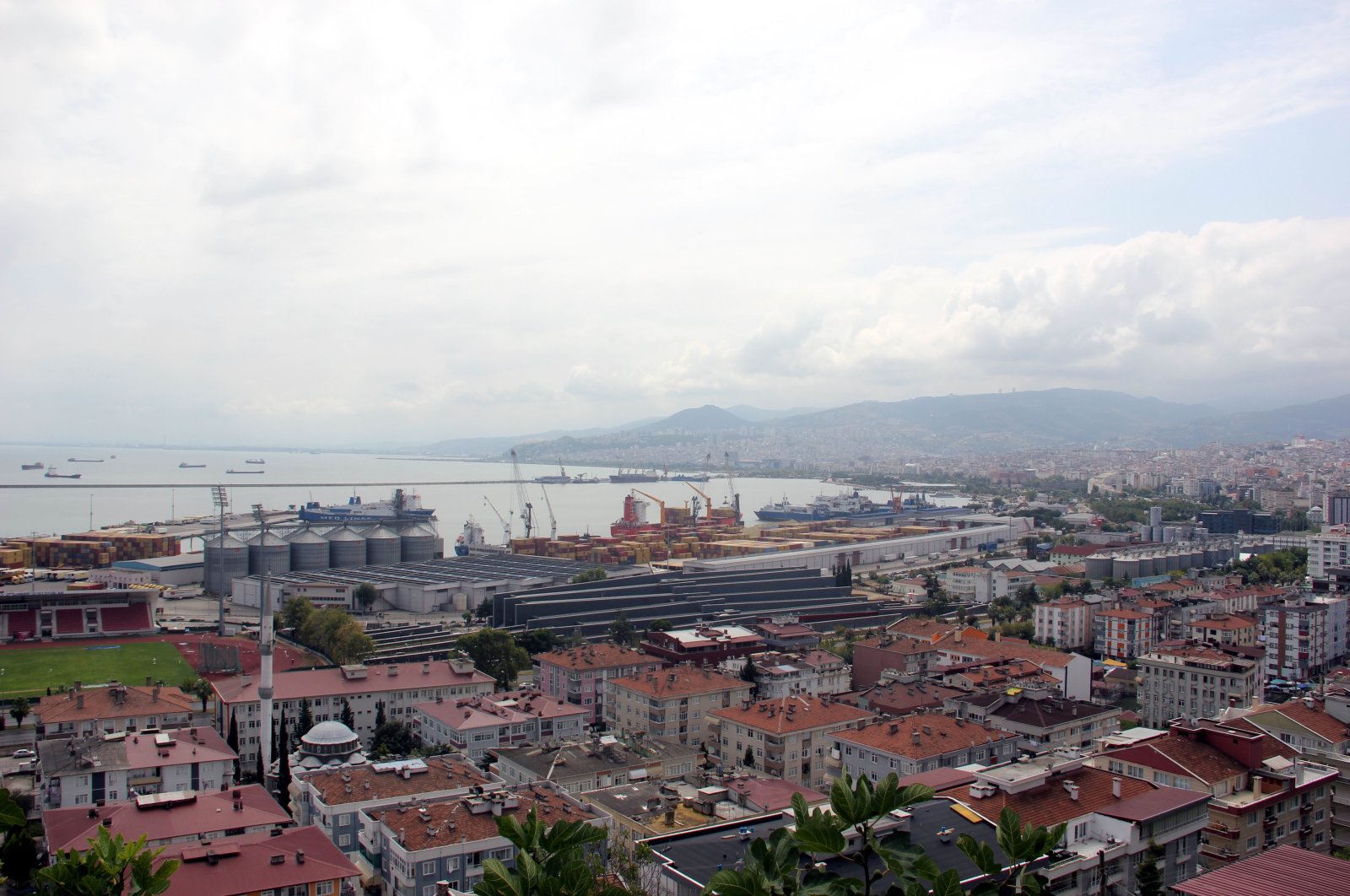 Aerial view of a port in northern Samsun province, Türkiye, Feb. 28, 2024. (IHA Photo)