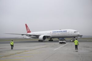 The Turkish Airlines (THY) aircraft prior to its Melbourne flight, Istanbul, Türkiye, March 1, 2024. (AA Photo)