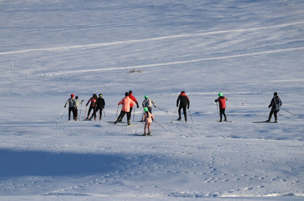 Young Turkish skiers train in the snowy mountains of the Eleşkirt district, Ağrı, Türkiye, Feb. 29, 2024. (AA Photo)