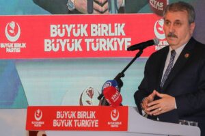 Mustafa Destici speaks at an event in Sivas, central Türkiye, March 3, 2024. (AA Photo)