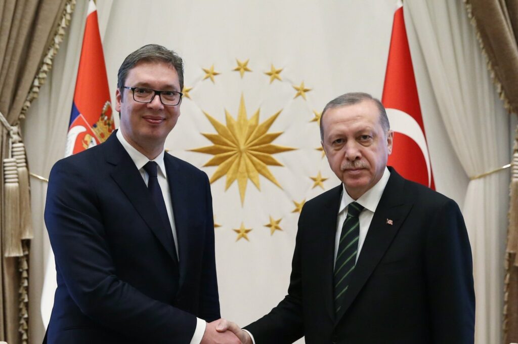 President Recep Tayyip Erdoğan (R) hosts Serbia's President Aleksandar Vucic in the capital, Ankara, Türkiye, May 7, 2018. (AA File Photo)