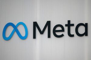 The logo of Meta, the U.S. company that owns and operates Facebook, Instagram, Threads, and WhatsApp, on Jan. 14, 2024. (AFP File Photo)