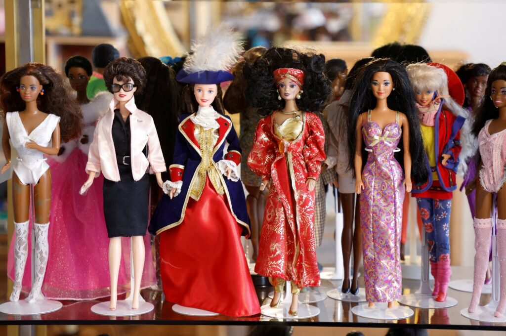 Barbie dolls are on display for sale in the Huber & Kosak antiquarian store, Vienna, Austria, Aug. 2, 2023. (Reuters Photo)