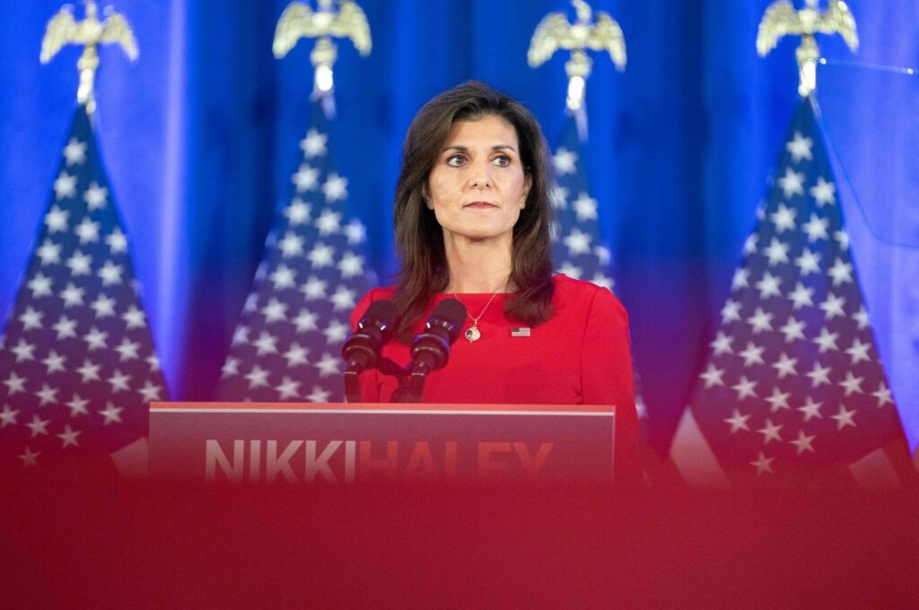 Republican presidential candidate, former U.N. Ambassador Nikki Haley announces the suspension of her presidential campaign, in Daniel Island, South Carolina, U.S., March 06, 2024. (AFP Photo)