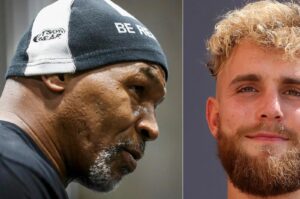This collage shows former U.S. boxer Mike Tyson (L) and boxer Jake Paul. (AFP Photo)