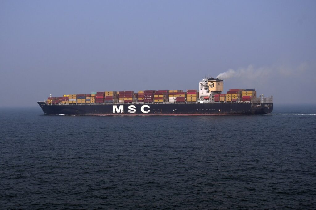 A cargo vessel is seen carrying cargo on the water of the Arabian Sea, Mumbai, India, Nov. 3, 2023. (Reuters Photo)