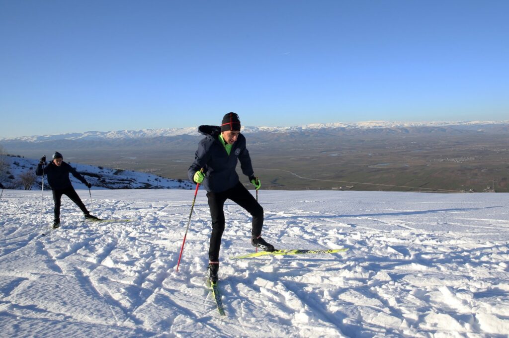 Muş ski team practice in the city's high-altitude snowy mountains ahead of the Cross-Country Skiing Turkish Championship, Muş, Türkiye, Feb. 28, 2024. (AA Photo)