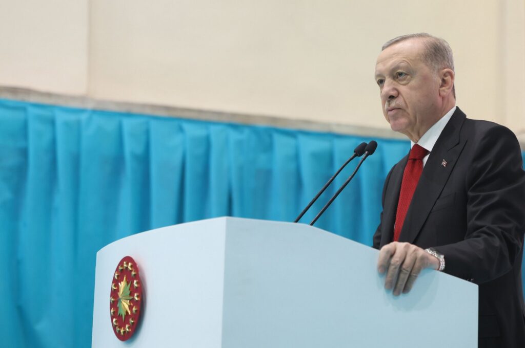 President Recep Tayyip Erdoğan speaks at an opening ceremony in Ankara, March 12, 2024. (AA Photo)