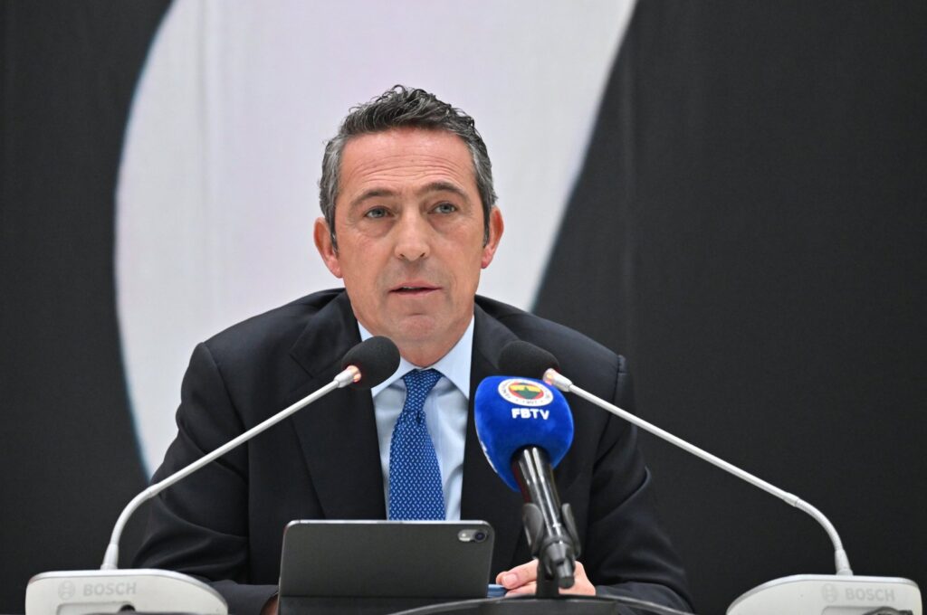 Fenerbahçe's President Ali Koç addresses the press at the Faruk Ilgaz Facilities, Istanbul, Türkiye, March 13, 2024. (AA Photo)