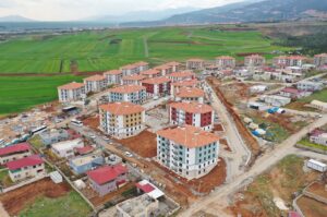 Houses built by the Mass Housing Administration (TOKI) in the Nurdağı, Gaziantep hit by the Feb. 6 earthquakes, Türkiye, March 15, 2024. (AA Photo)