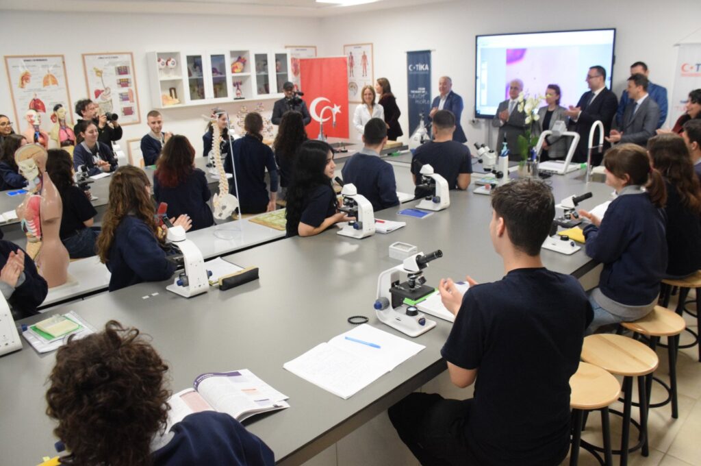 The chemistry and biology laboratories installed by the Turkish Cooperation and Coordination Agency (TIKA) at Sami Frasheri High School, Tirana, Albania, March 20, 2024. (AA Photo)
