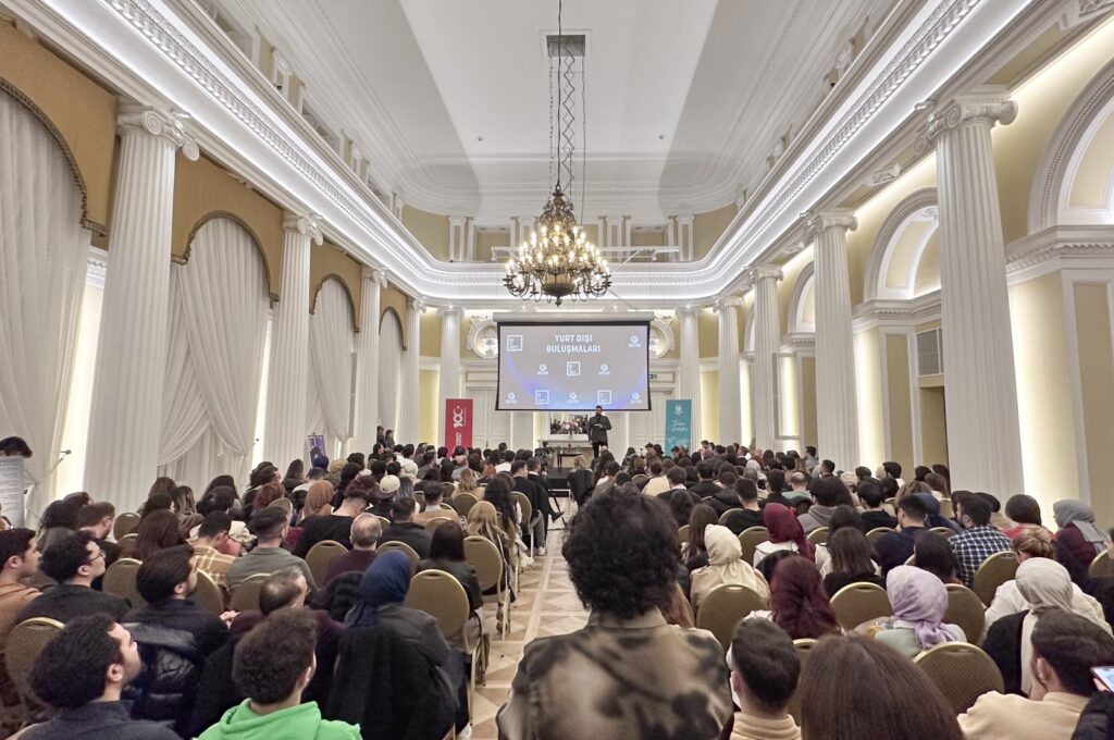 Daily Sabah Editor-in-Chief İbrahim Altay gives a presentation at the event in Warsaw, Poland, March 16, 2024. (Daily Sabah Photo)