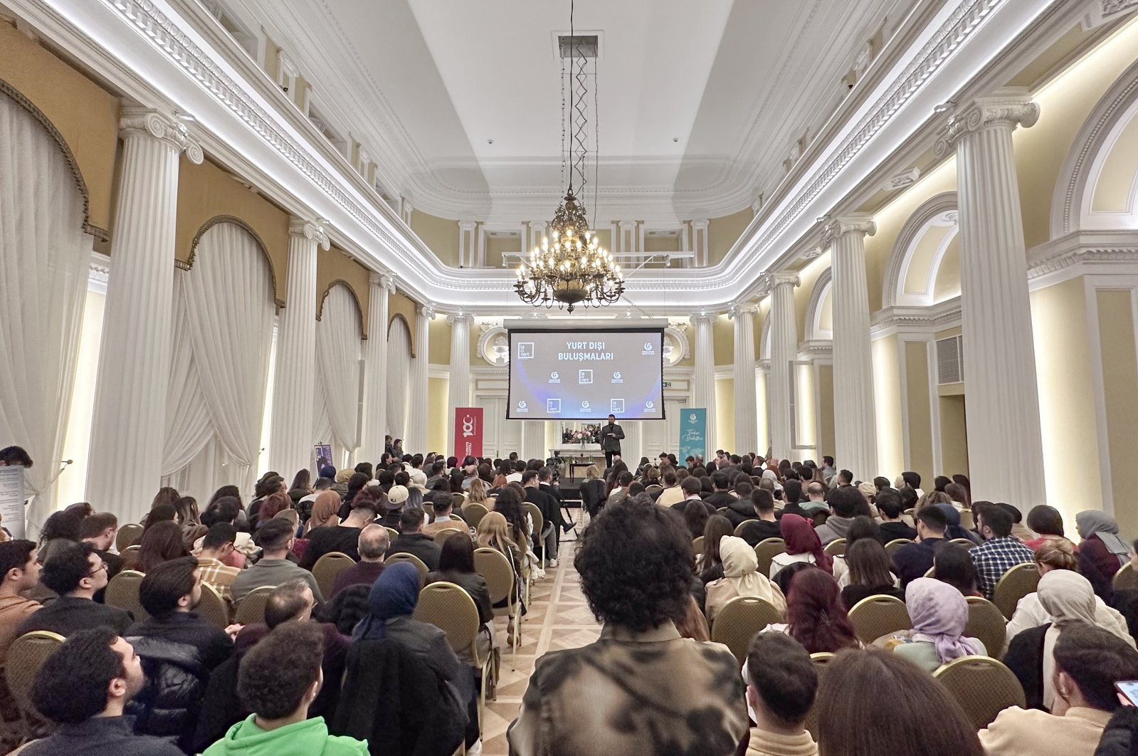 Daily Sabah Editor-in-Chief İbrahim Altay gives a presentation at the event in Warsaw, Poland, March 16, 2024. (Daily Sabah Photo)