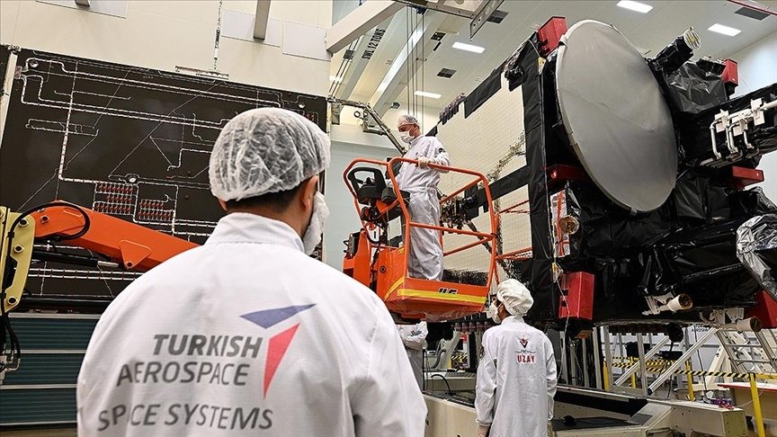 Workers are seen at Turkish Aerospace Industries (TAI) headquarters, one of Türkiye's leading satellite technologies firms, Ankara, Türkiye, March 20, 2024. (AA Photo)