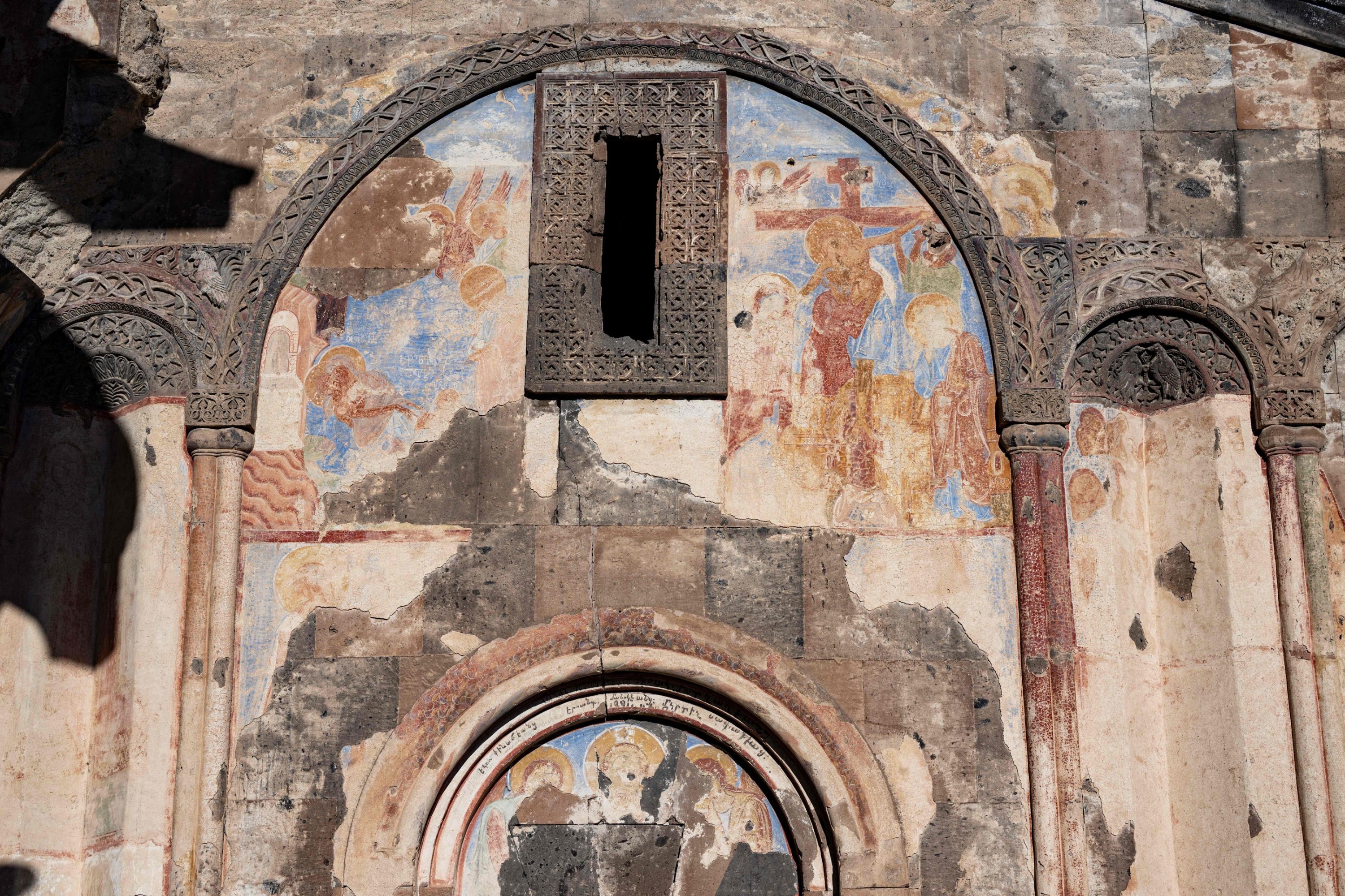 320535 A picture shows a part of Tigran Honents Church, in the archaeological site of Ani, near Kars, Türkiye, Feb. 28, 2024. (AFP Photo)