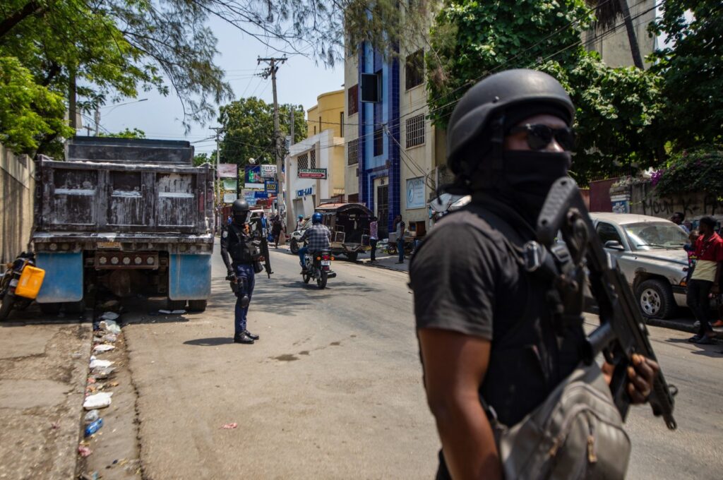 Police patrol the streets of Port-au-Prince, Haiti, March 20, 2024. (EPA Photo)