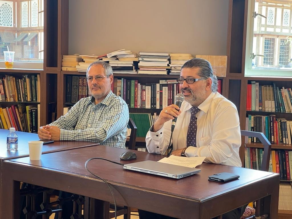 Chaplain Bilgin Erdoğan (R) speaks at an event at the Washington Diyanet Center, in Washington, D.C., U.S., in this undated photo. (Photo Courtesy of Bilgin Erdoğan)