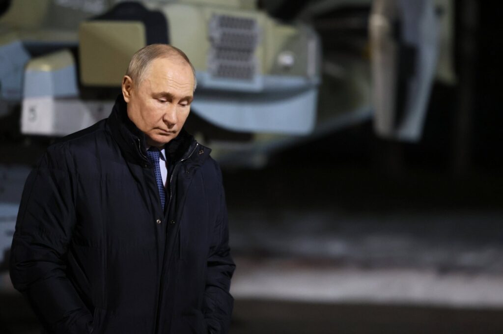 Russian President Vladimir Putin visits the State Center for Deployment and Retraining of Flight Personnel of the Russian Defense Ministry in Torzhok, Tver region, Russia, March 27, 2024 (issued 28 March 2024).  (EPA Photo)