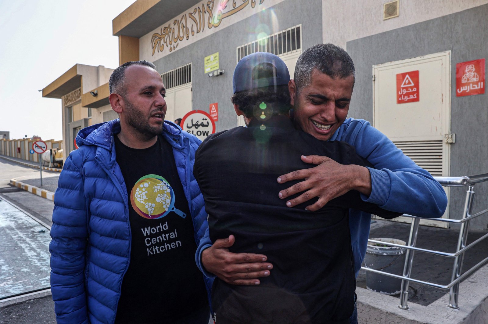 Relatives and friends mourn the death of Saif Abu Taha, a staff member of the U.S.-based aid group World Central Kitchen who was killed by Israeli strikes that hit a convoy of the NGO delivering food aid in Gaza a day earlier, during his funeral, Rafah, Gaza Strip, Palestine, April 2, 2024. (AFP Photo)