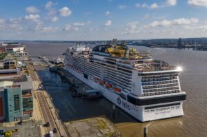 A cruise ship is seen at Liverpool port, Liverpool, U.K., July 14, ‎2021. (Shutterstock Photo)