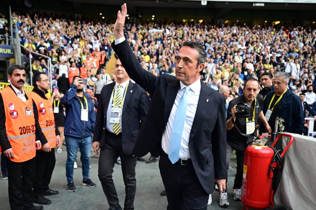 Fenerbahçe President Ali Koç arrives at the Şükrü Saracoğlu Sports Complex ahead of the general assembly, Istanbul, Türkiye, April 2, 2024. (AA Photo)