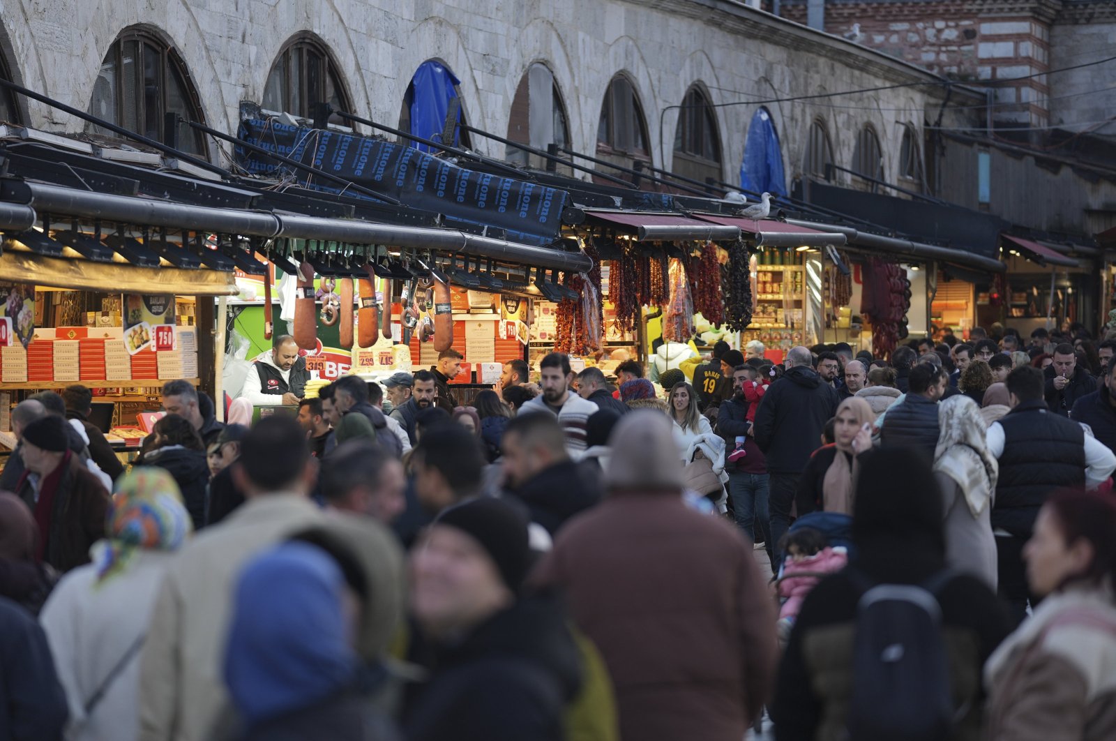 People are seen in the famous Eminönü neighborhood, Istanbul, Türkiye, March 10, 2024. (AA Photo)