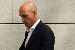 Former president of the Spanish football federation Luis Rubiales leaves the Audiencia Nacional court, Madrid, Spain, Sept. 15, 2023. (AFP Photo)