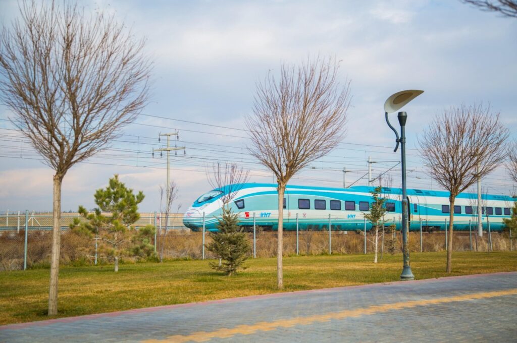 An intercity train on the tracks, April 4, 2024. (AA Photo)