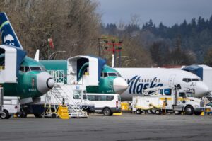 Boeing 737 Max airplanes are pictured outside a Boeing factory in Renton, Washington, U.S., March 25, 2024. (AFP Photo)
