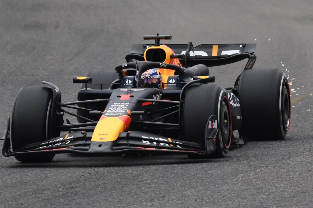 Red Bull Racing's Dutch driver Max Verstappen takes a corner during the first practice session ahead of the Formula One Japanese Grand Prix race at the Suzuka circuit, Suzuka, Japan, April 5, 2024. (AFP Photo)