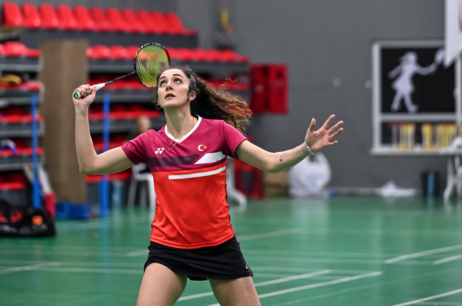 Neslihan Arın trains ahead of the European Badminton Championships, Ankara, Türkiye, April 3, 2024. (AA Photo)