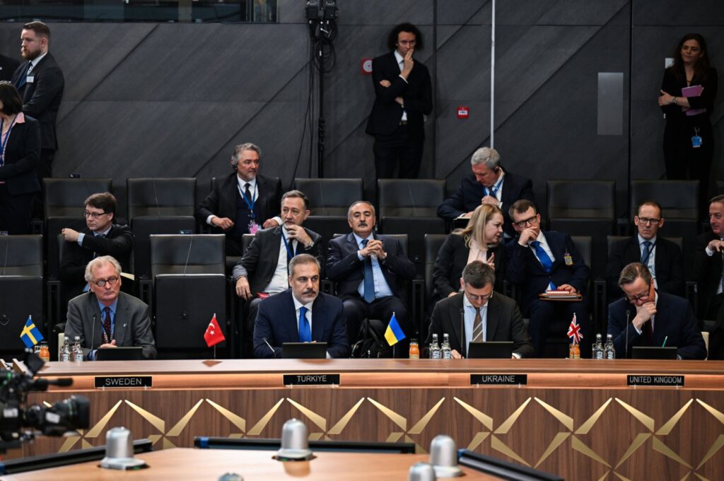 Foreign Minister Hakan Fidan attends the meeting of NATO foreign ministers, Brussels, Belgium, April 4, 2024. (AA Photo)