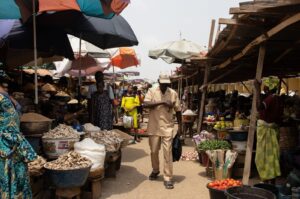 Vendors sell their produce at Gbagi market in Ibadan Oyo State, Nigeria, March 21, 2024. (EPA Photo)