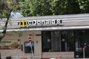 A view of the closed McDonald's branch in Gan Hatsafon, near the Lebanese border, Israel, April 5, 2024. (EPA Photo)