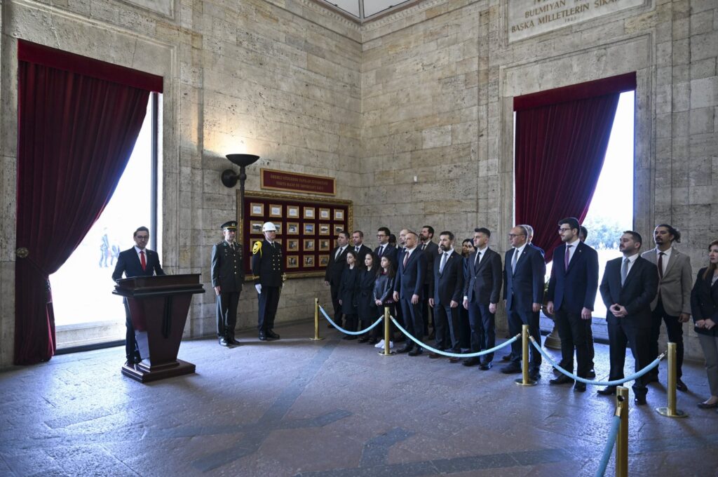 Anadolu Agency (AA) President and CEO Serdar Karagöz delivers a speech on the founding anniversary of the news agency, Ankara, Türkiye, April 6, 2024. (AA Photo)