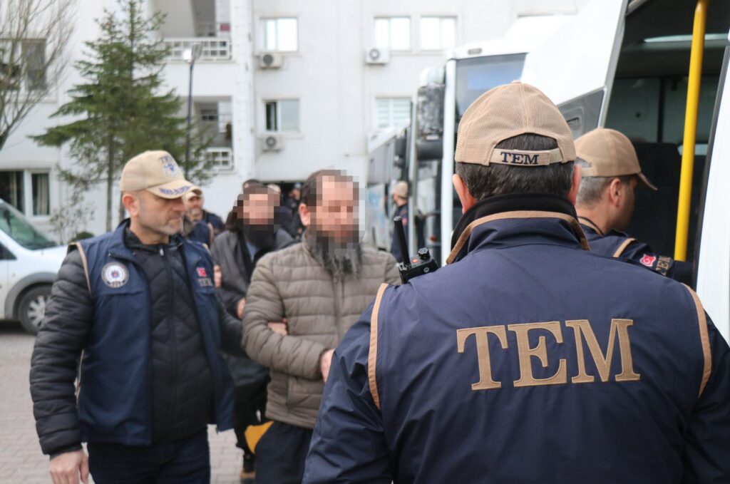 Turkish police arrest 14 suspected Daesh terrorists allegedly planning an attack ahead of local elections in northwestern Sakarya province, Türkiye, March 12, 2024. (IHA Photo)