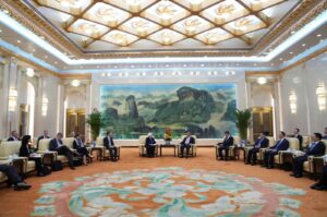U.S. Treasury Secretary Janet Yellen meets with Chinese Premier Li Qiang at the Great Hall of the People, Beijing, China, April 7, 2024. (Reuters Photo)