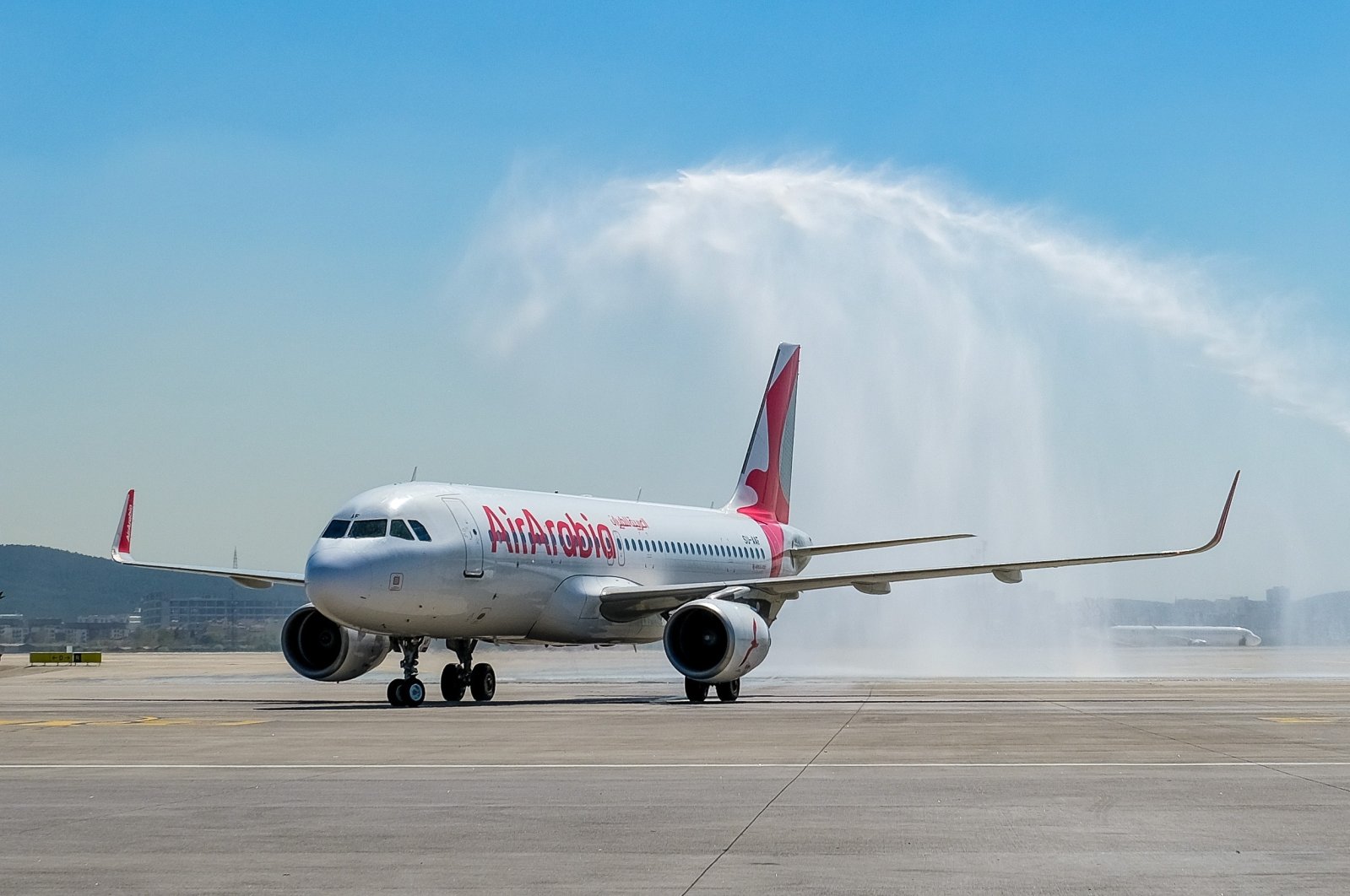 An Air Arabia Egypt aircraft arrives at Sabiha Gökçen Airport, Istanbul, Türkiye, April 6, 2024. (IHA Photo)