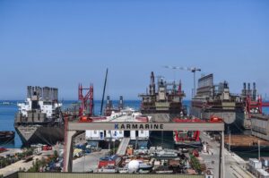 A general view of Karpowership company's shipyard with power ships in Altinova district, in Yalova northwestern Türkiye, June 16, 2020. (AFP Photo)