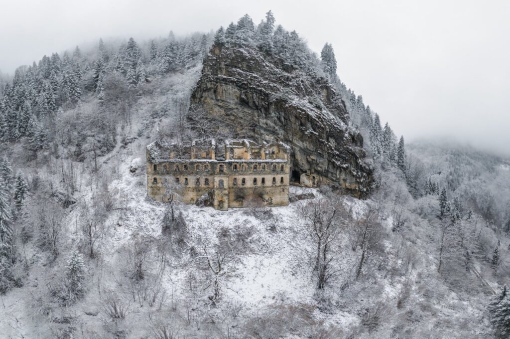 Dating back to between A.D. 270 and 317 and abandoned for centuries, Vazelon Monastery attracts visitors eager to explore its history, Trabzon, Türkiye, March 11, 2024. (AA Photo)