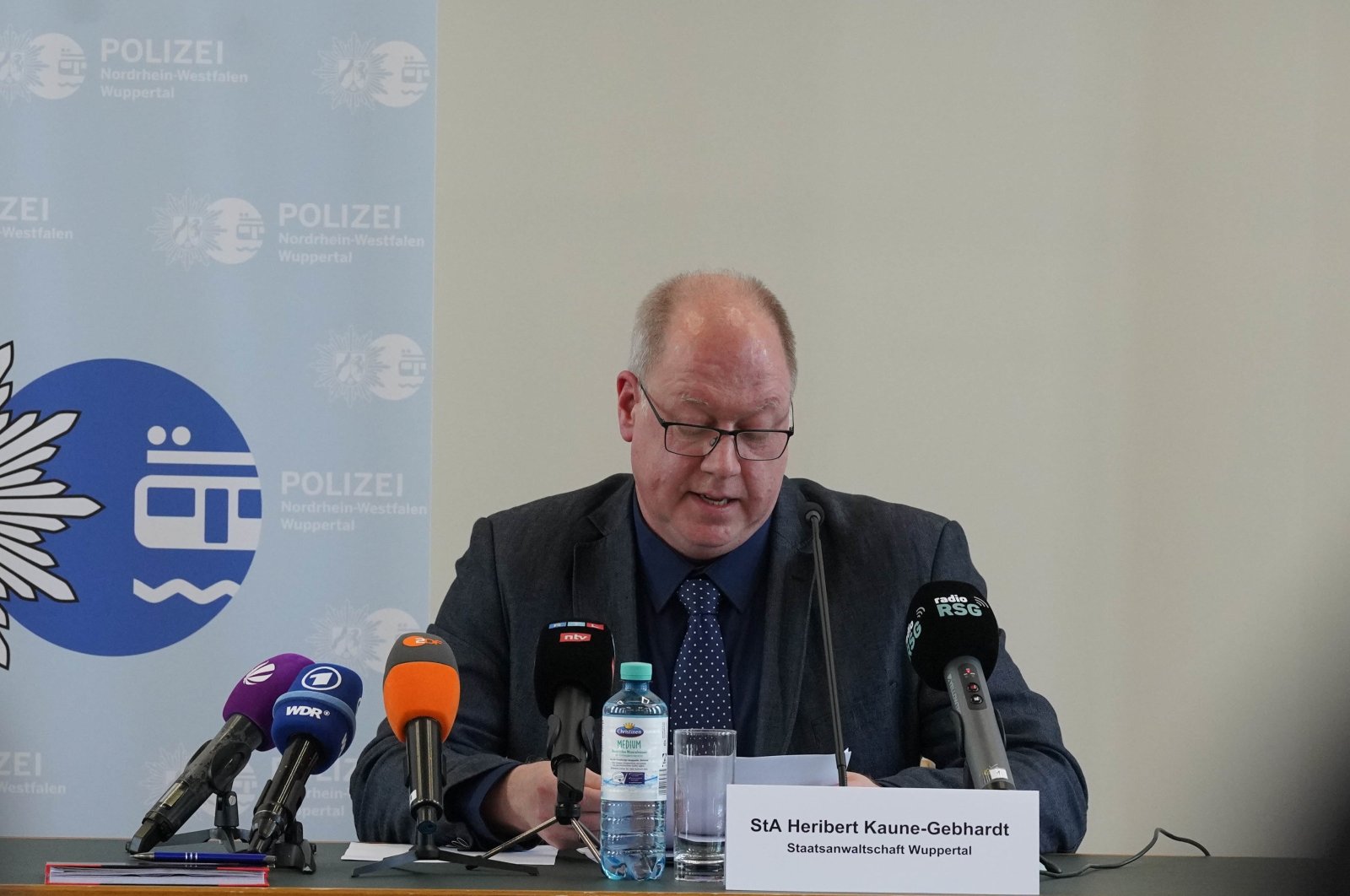 Wuppertal’s public prosecutor Heribert Kaune-Gebhard speaks to reporters in a news conference in Germany, April 10, 2024. (AA Photo)