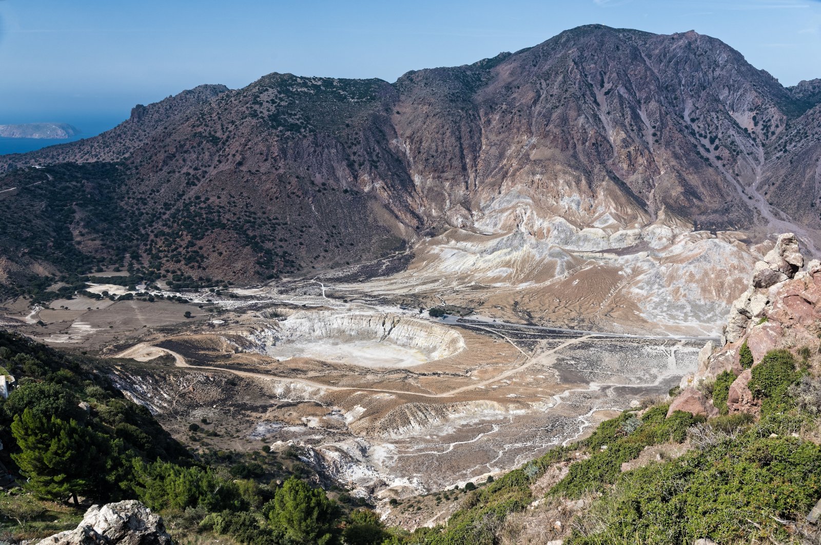 A panoramic view of the active volcano in Nisyros island, Greece. (Shutterstock Photo)