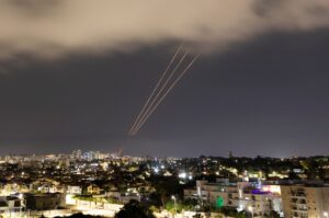 An anti-missile system operates after Iran launched drones and missiles toward Israel, as seen from Ashkelon, Israel, April 14, 2024. (Reuters Photo)