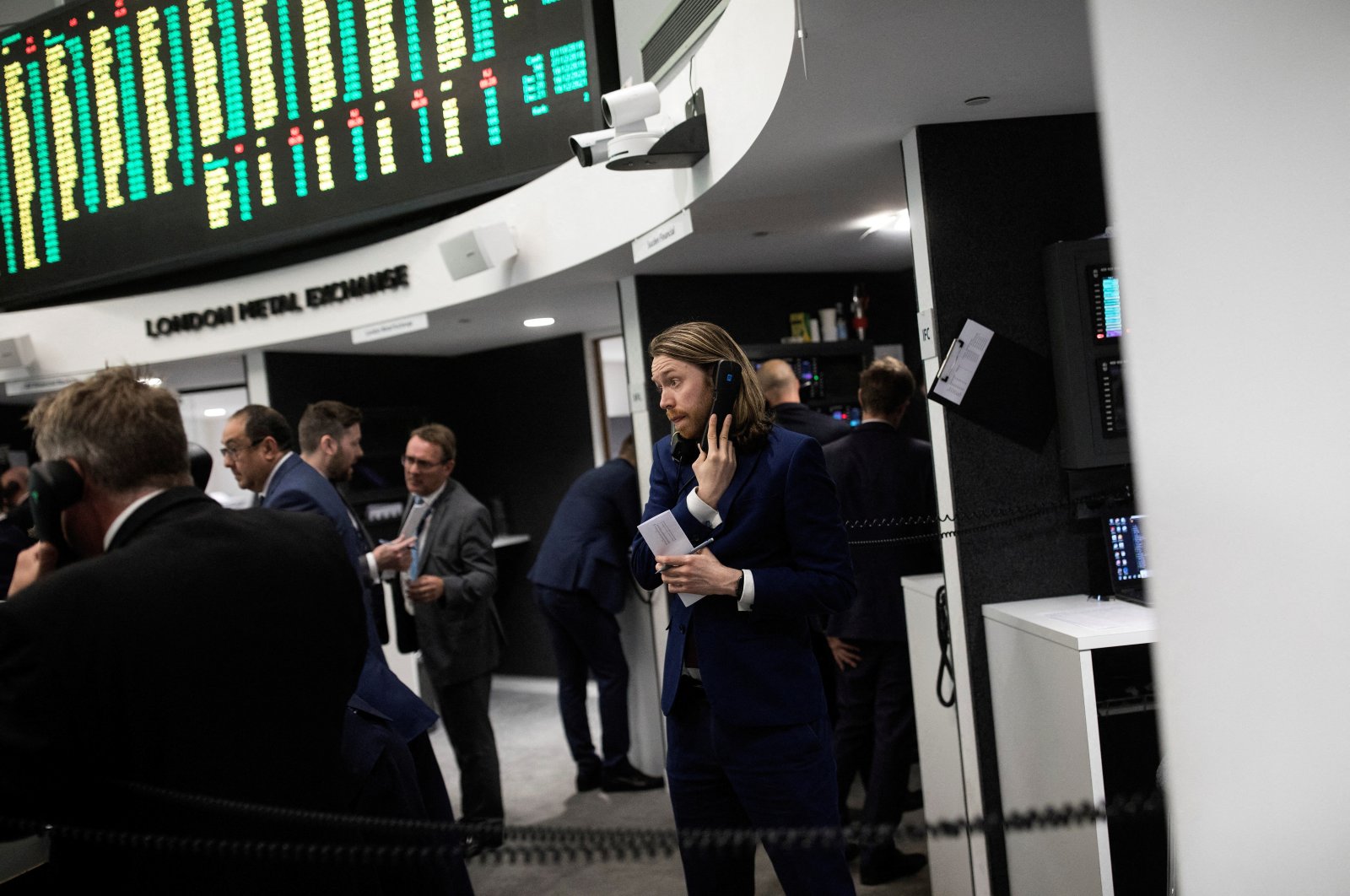 Traders work on the floor of the London Metal Exchange (LME), in London, Britain Sept. 27, 2018. (Reuters Photo)