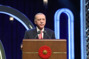 President Recep Tayyip Erdoğan speaks at an event in the capital Ankara, Türkiye, April 6, 2024. (DHA Photo)