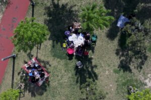 Families enjoy picnics at Zeytinburnu Public Park, Istanbul, Türkiye, April 14, 2024. (AA Photo)