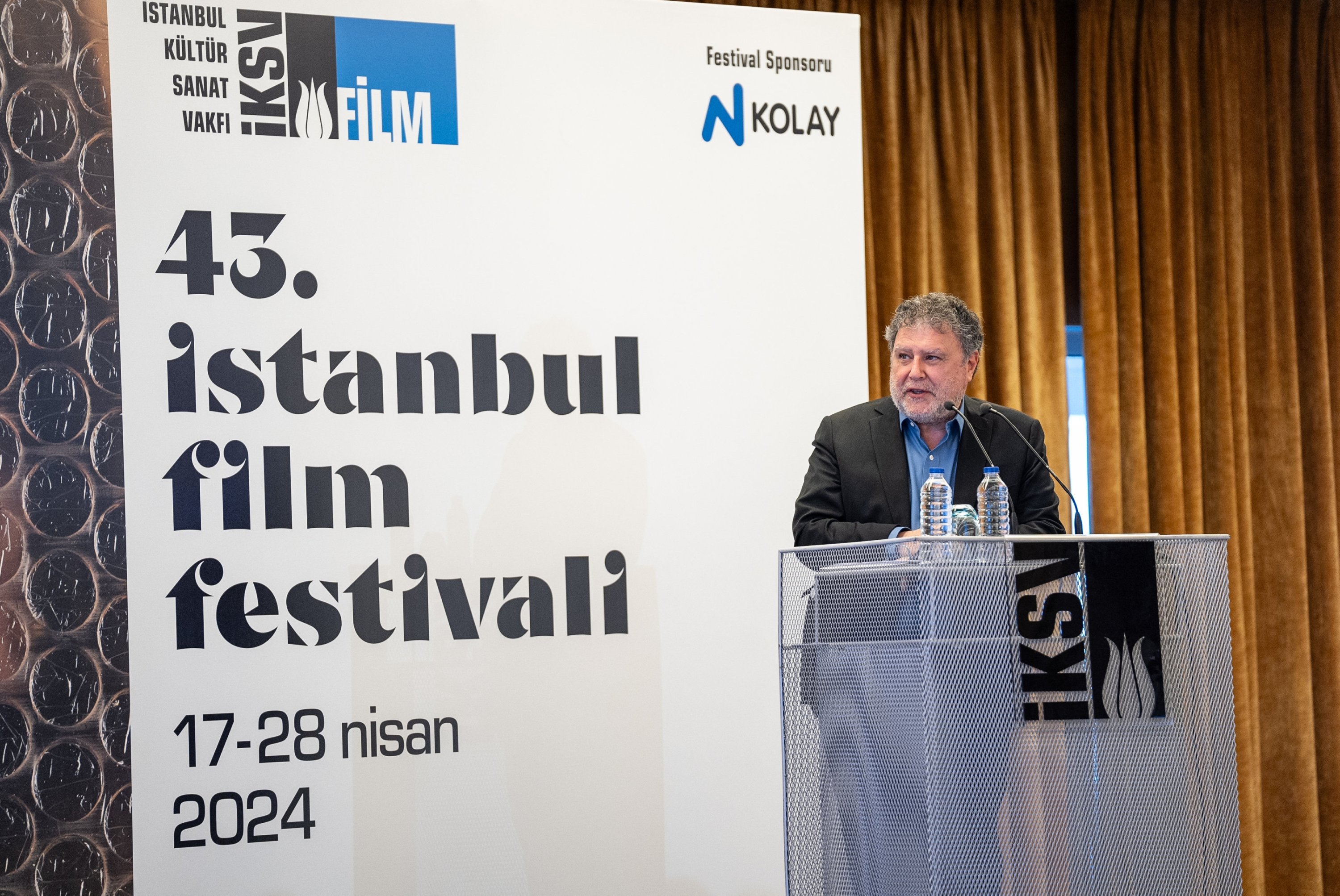 323929 IKSV General Director Görgün Taner also attended the event held at The Marmara Hotel Taksim and delivered a speech, Istanbul, Türkiye, March 26, 2024. (AA Photo)