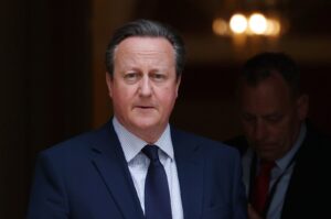 UK's Foreign Secretary David Cameron departs 10 Downing Street following a Cabinet meeting, London, U.K., April 16, 2024. (EPA Photo)